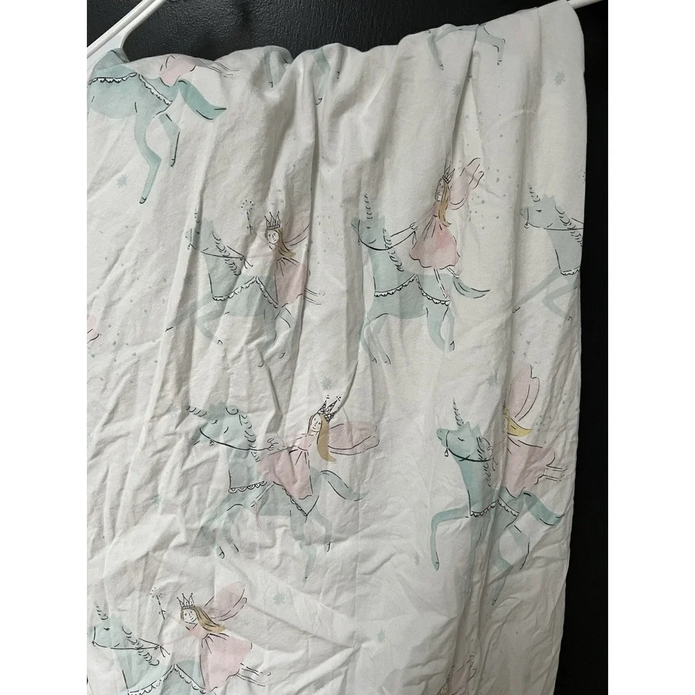 Pottery Barn Kids Twin Flat &Fitted Sheet, 1 Pillow Case Princess Ellie Unicorn